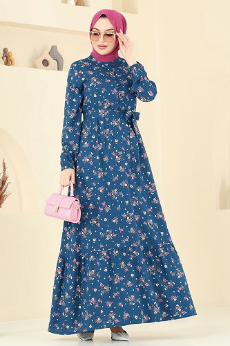 moda selvim الفستان ازرق 4065ZNN863 - Thumbnail