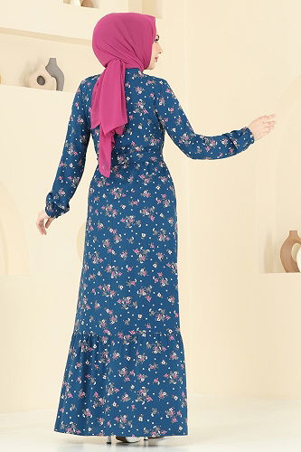 moda selvim الفستان ازرق 4065ZNN863 - Thumbnail