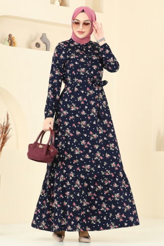 moda selvim الفستان كحلي 4065ZNN863 - Thumbnail