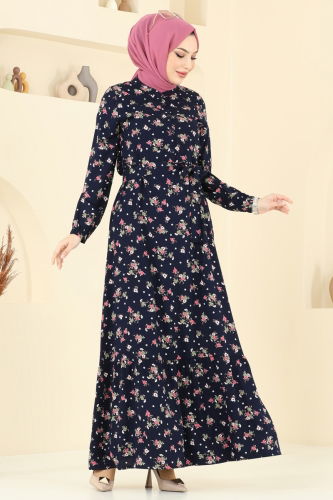 moda selvim الفستان كحلي 4065ZNN863 - Thumbnail