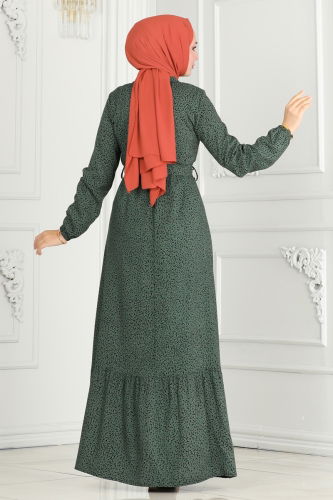 moda selvim Dress 4068ZNN863 Almond Green - Thumbnail