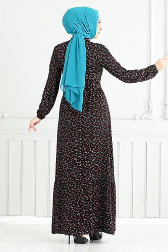 moda selvim Dress 4069ZNN894-M Black - Thumbnail