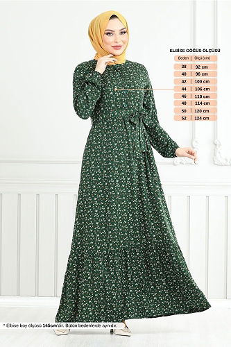 moda selvim Dress 4069ZNN894-M Emerald - Thumbnail