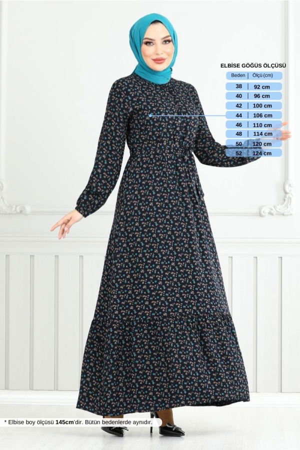 Modaselvim NET 20%+20% DISCOUNT IN THE CARD Dress 4069ZNN894-M Navy Blue