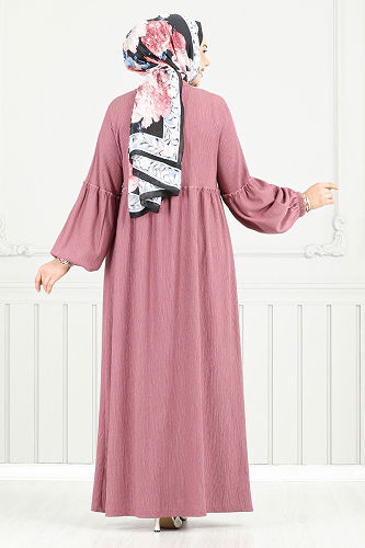 moda selvim الفستان وردي غامق 406DVL897-M - Thumbnail