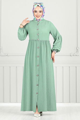 moda selvim Dress 406DVL897-M Light Mint - Thumbnail
