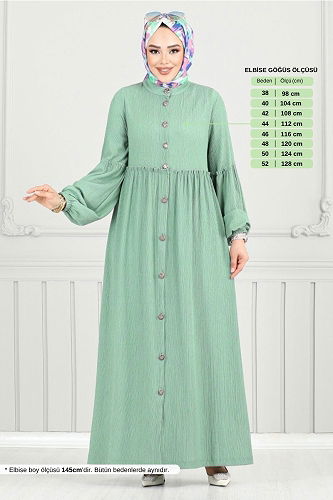 moda selvim Dress 406DVL897-M Light Mint - Thumbnail
