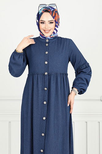 moda selvim الفستان كحلي 406DVL897-M - Thumbnail