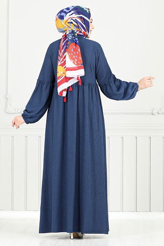 moda selvim الفستان كحلي 406DVL897-M - Thumbnail