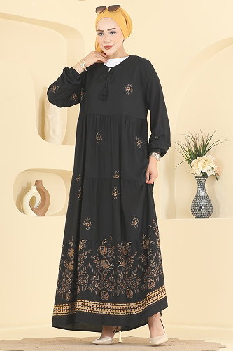 moda selvim Dress 4073ZNNK1102 Black - Thumbnail