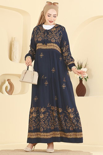 moda selvim الفستان كحلي 4074ZNNK1102 - Thumbnail