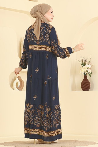 moda selvim الفستان كحلي 4074ZNNK1102 - Thumbnail