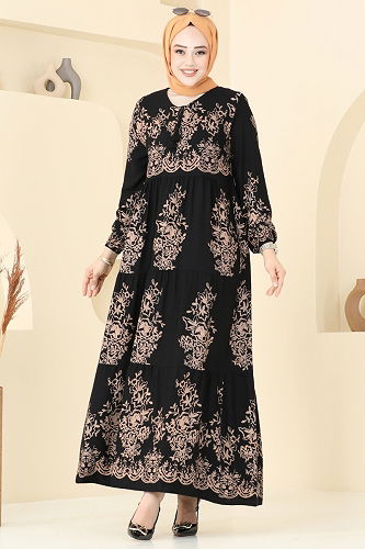 moda selvim Dress 4081ZNN863 Black - Thumbnail