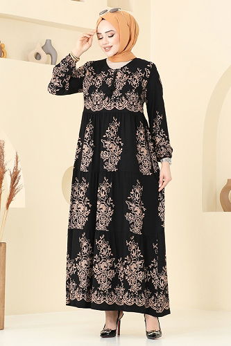 moda selvim Dress 4081ZNN863 Black - Thumbnail