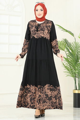 moda selvim Dress 4082ZNN863 Black - Thumbnail