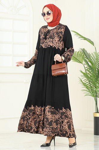 moda selvim الفستان أسود 4082ZNN863 - Thumbnail