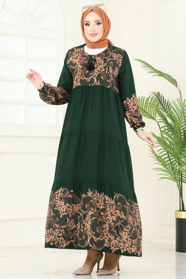 Modaselvim خصم صافٍ20%+20% في سلة التسوق الفستان زيتي 4082ZNN863