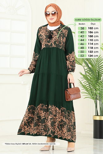 moda selvim الفستان زيتي 4082ZNN863 - Thumbnail