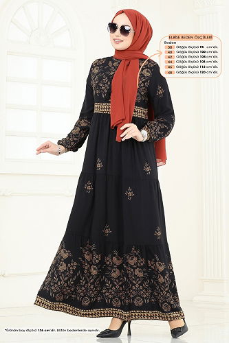 moda selvim Dress 4083ZNN863 Black - Thumbnail