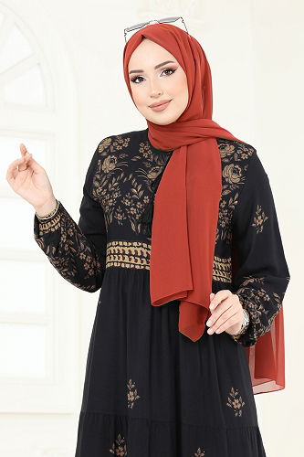 moda selvim الفستان أسود 4083ZNN863 - Thumbnail