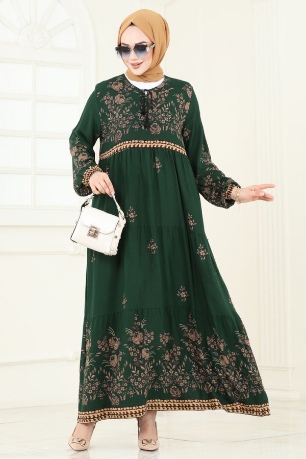 Modaselvim NET 20%+20% DISCOUNT IN THE CARD Dress 4083ZNN863 Emerald