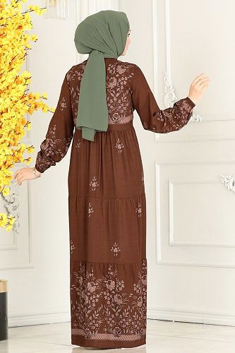 moda selvim الفستان عسلي 4083ZNN863 - Thumbnail