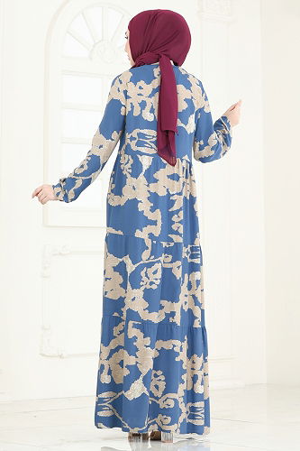 moda selvim الفستان ازرق 4084ZNN863 - Thumbnail