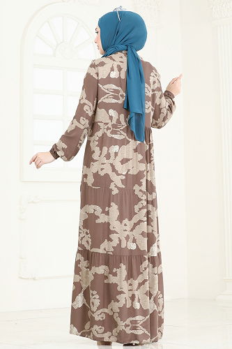 moda selvim الفستان بيج 4084ZNN863 - Thumbnail