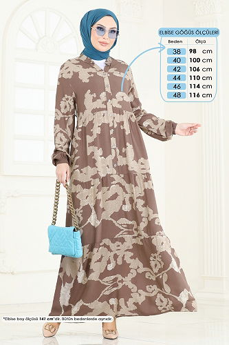 moda selvim الفستان بيج 4084ZNN863 - Thumbnail