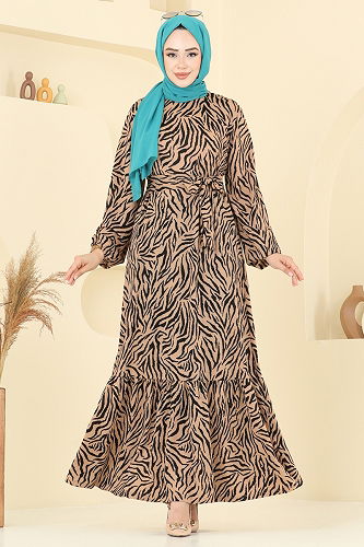 moda selvim Dress 4086PM271 Pattern1 Zebra&Vision - Thumbnail