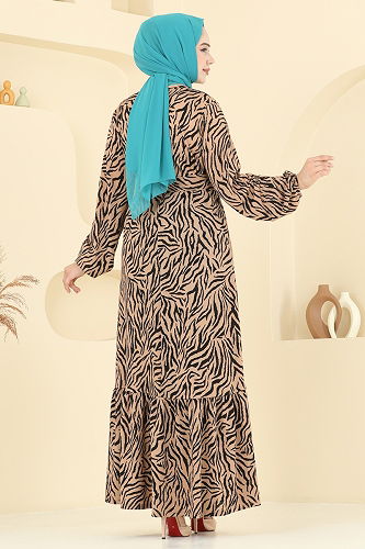 moda selvim Dress 4086PM271 Pattern1 Zebra&Vision - Thumbnail