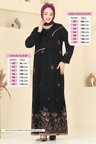 moda selvim Dress 4087ZNN863 Black - Thumbnail