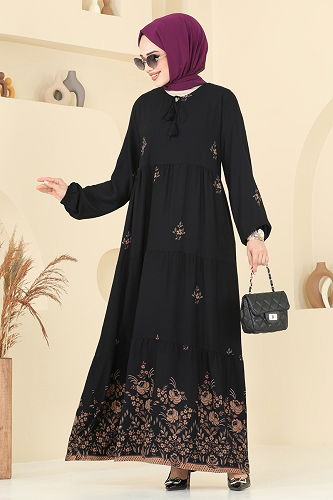 moda selvim الفستان أسود 4087ZNN863 - Thumbnail