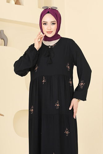 moda selvim الفستان أسود 4087ZNN863 - Thumbnail