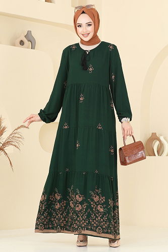 moda selvim الفستان زيتي 4087ZNN863 - Thumbnail