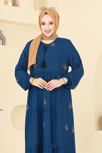 moda selvim الفستان بترولي 4087ZNN863 - Thumbnail