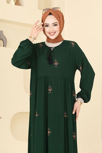 moda selvim الفستان زيتي 4095ZNNK1102 - Thumbnail