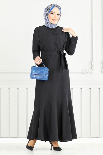 moda selvim Dress 4096PM1063-M Black - Thumbnail