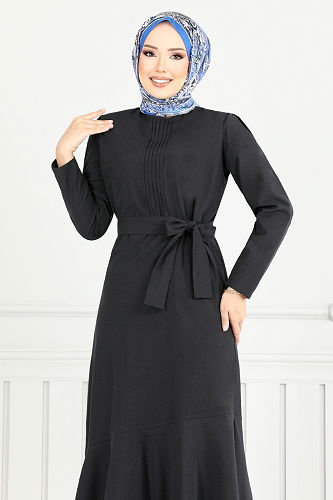 moda selvim Dress 4096PM1063-M Black - Thumbnail