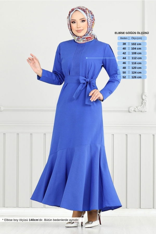 Modaselvim خصم صافٍ20%+20% في سلة التسوق الفستان نيلي 4096PM1063-M