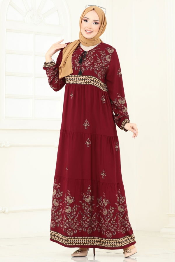 Modaselvim Dress Dress 4096ZNNK1102 Burgundy