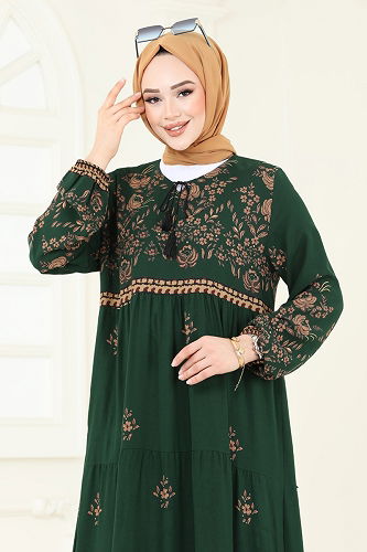 moda selvim الفستان زيتي 4096ZNNK1102 - Thumbnail