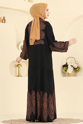 moda selvim Dress 4097ZNNK1102 Black - Thumbnail