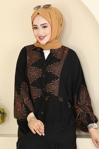 moda selvim الفستان أسود 4097ZNNK1102 - Thumbnail