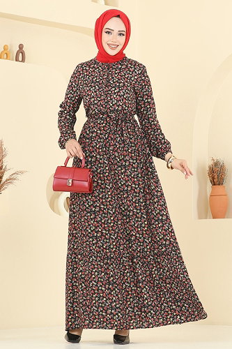 moda selvim Dress 4098ZNNK1102 Black - Thumbnail