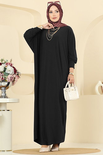 moda selvim الفستان أسود 4099ZNNK1102 - Thumbnail