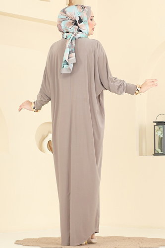 moda selvim Dress 4099ZNNK1102 Dark Stone - Thumbnail