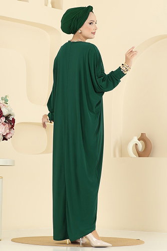moda selvim Dress 4099ZNNK1102 Light Emerald - Thumbnail