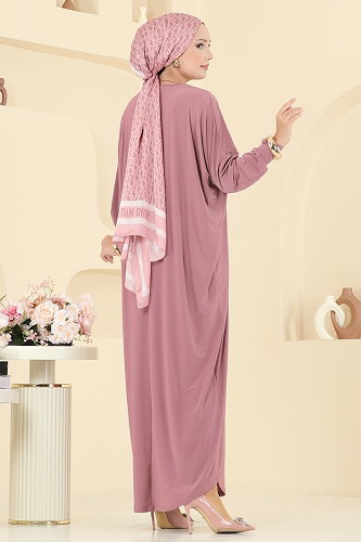 moda selvim Dress 4099ZNNK1102 Light Rose Dried - Thumbnail