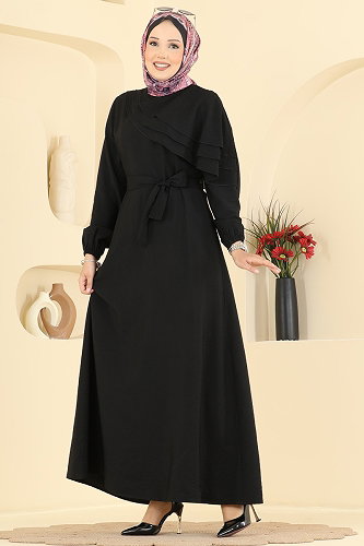 moda selvim الفستان أسود 409ASN888 - Thumbnail